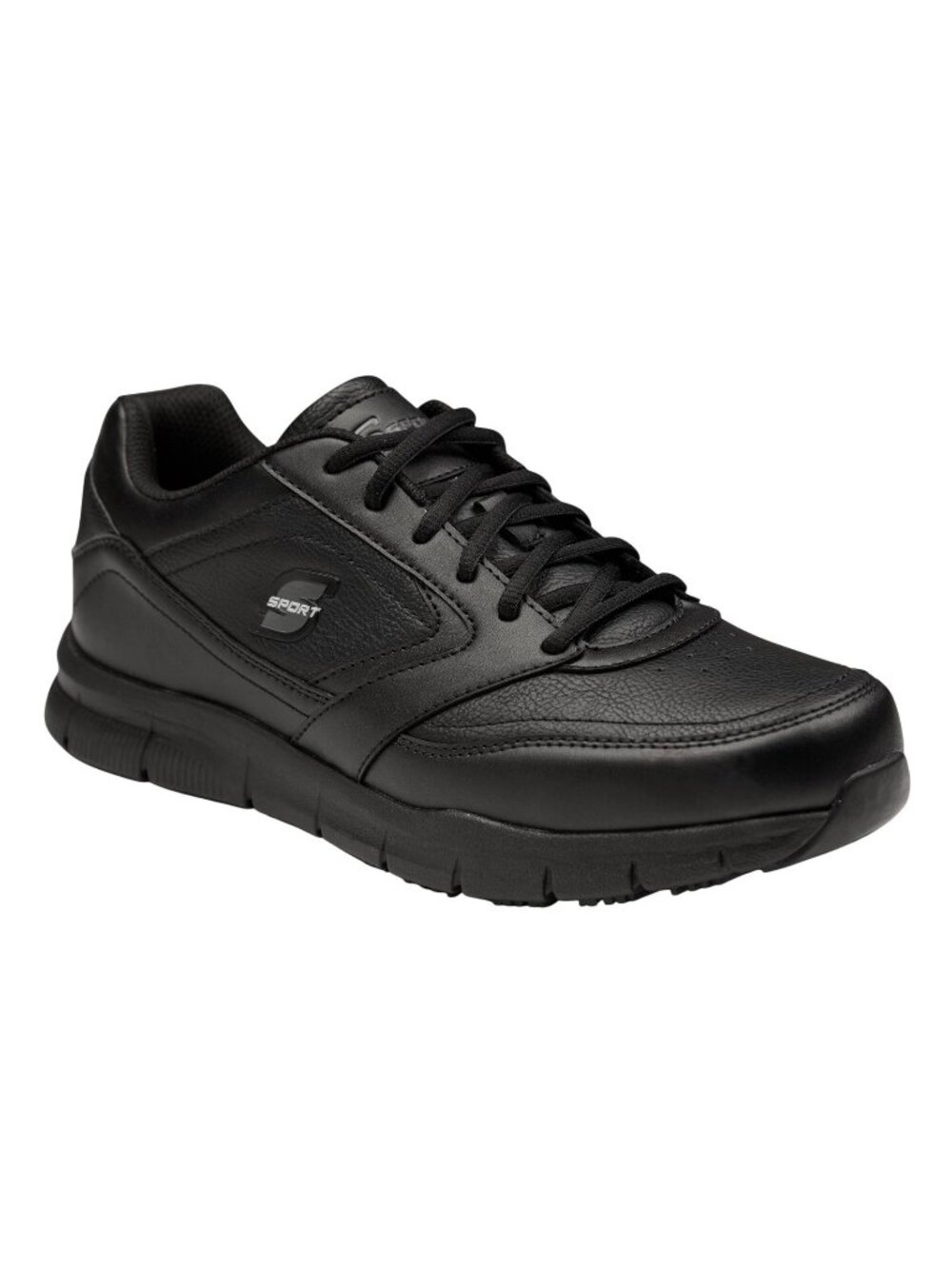 NWT S Sport By Skechers Slip Resistant Lace-Up Memory Foam Sneakers Black 9.5
